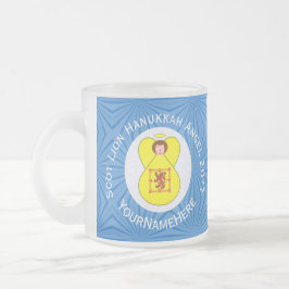 Caneca De Café Vidro Jateado Scot Lion Rampge Flag Hanukkah Angel Year Name Fr