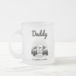 Caneca De Café Vidro Jateado Script de Dia de os pais Moderno de Nomes de Crian