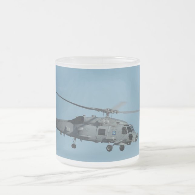 Caneca De Café Vidro Jateado Seahawk MH-60R (Centro)