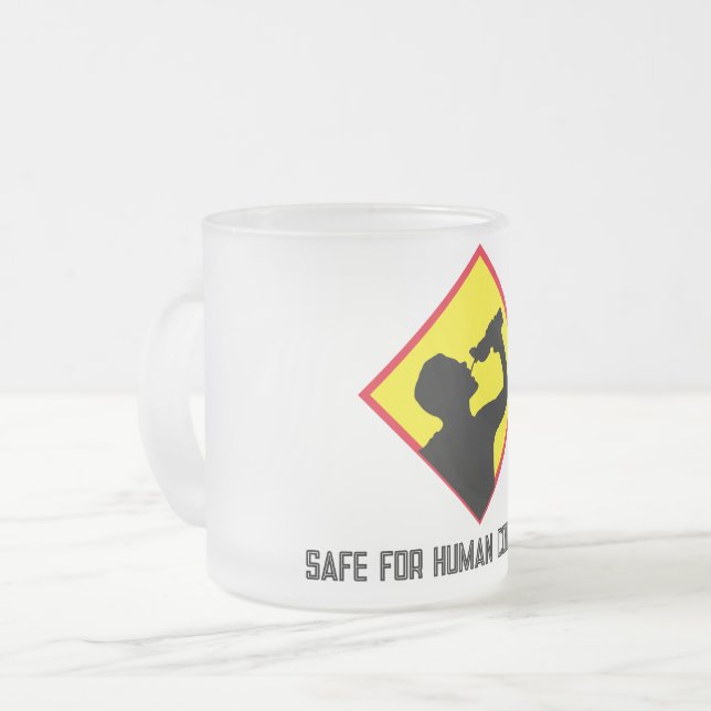 Caneca De Café Vidro Jateado Seguros para consumo humano (Frente Esquerda)