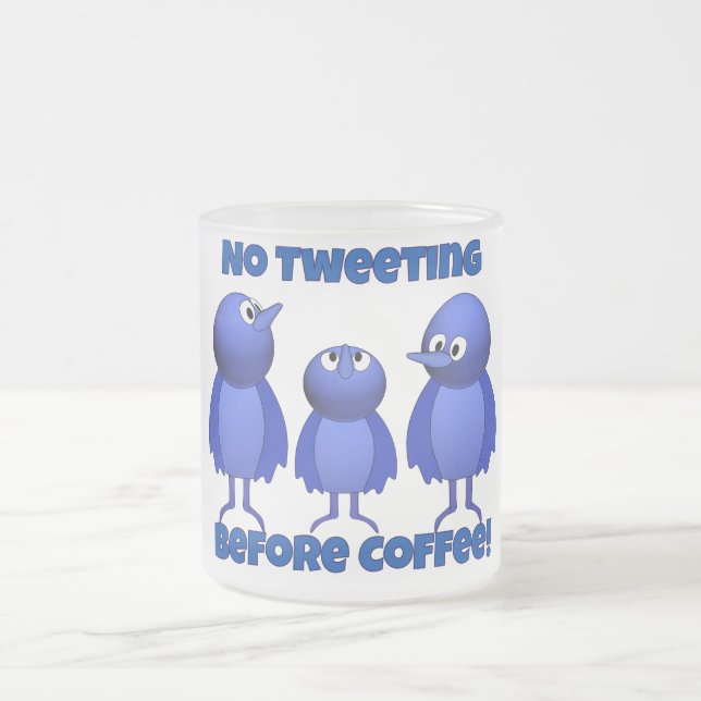 Caneca De Café Vidro Jateado Sem Tweets Antes Do Café (Centro)