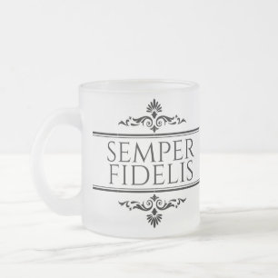 Caneca De Café Vidro Jateado Semper Fidelis