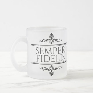 Caneca De Café Vidro Jateado Semper Fidelis