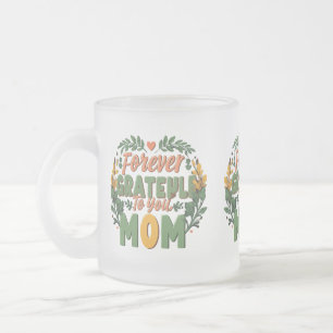 Caneca De Café Vidro Jateado Sempre grato a você, mãe - Fosco caneca de vidro