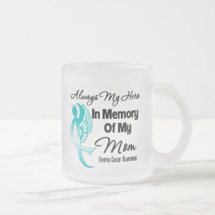 Caneca De Café Vidro Jateado Sempre meu herói na mamã da memória - câncer d