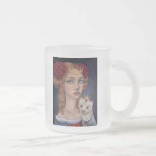 Caneca De Café Vidro Jateado Senhora com uma doninha