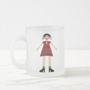 Caneca De Café Vidro Jateado Senhora do Vampiro do Halloween Gótica