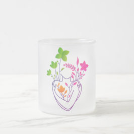 Caneca De Café Vidro Jateado Senhora Flor - Edição Brilhante