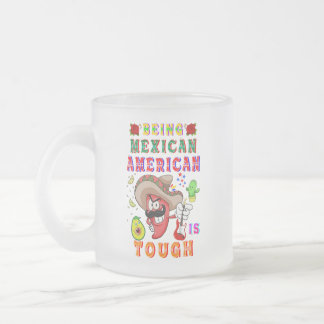 Caneca De Café Vidro Jateado Ser Mexicano-Americano É Difícil