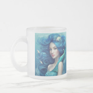 Caneca De Café Vidro Jateado Sereia
