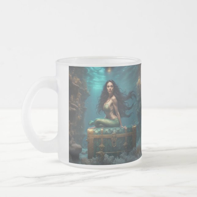 Caneca De Café Vidro Jateado Sereia (Esquerda)