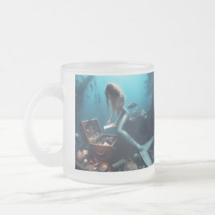 Caneca De Café Vidro Jateado Sereia