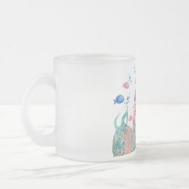 Caneca De Café Vidro Jateado 🧜 ‍ ♀️ Sereia Com O Nome Personalizado Do Mar