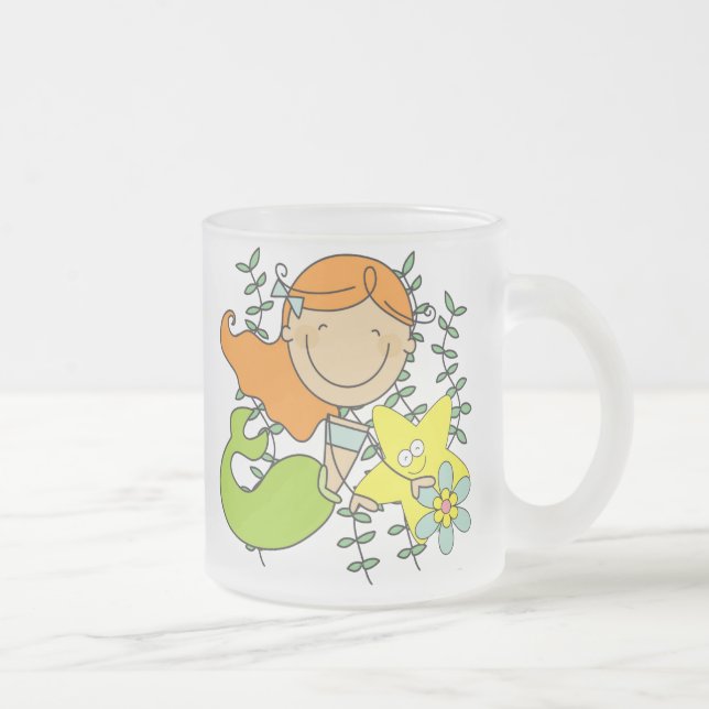 Caneca De Café Vidro Jateado Sereia do Redhead (Direita)