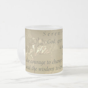 Caneca De Café Vidro Jateado Serenity Prayer