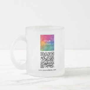 Caneca De Café Vidro Jateado Seu Código QR de Logo Personalizado Moderno Modelo