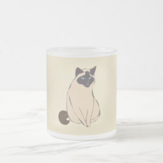 Caneca De Café Vidro Jateado Siamese Cat Frosted Glass Mug