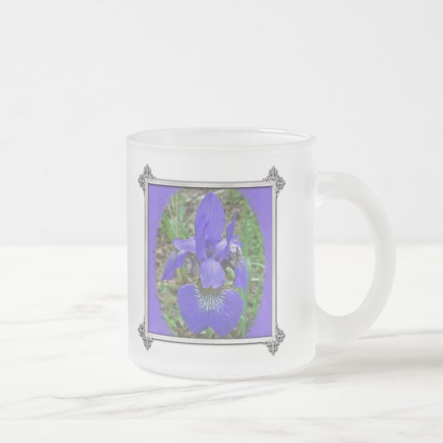 Caneca De Café Vidro Jateado Siberian Iris Wildflower - Iris sibirica (Direita)