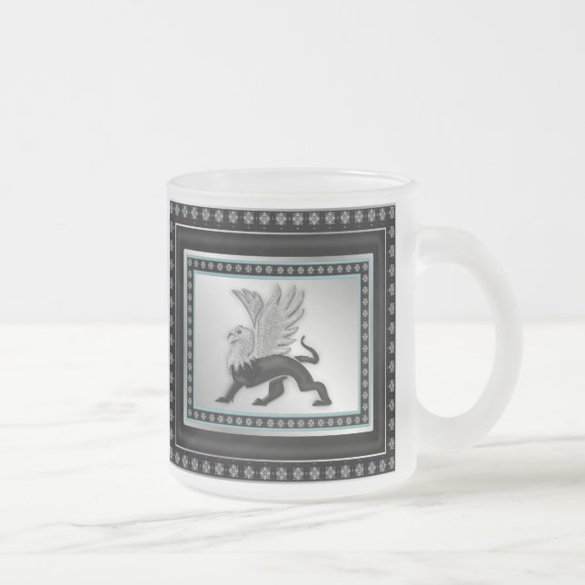 Caneca De Café Vidro Jateado Silver Griffin (Direita)