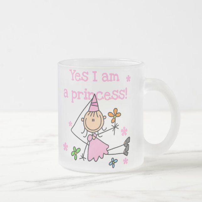 Caneca De Café Vidro Jateado Sim eu sou uma princesa (Direita)