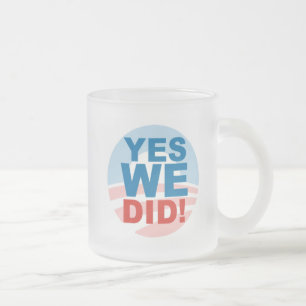 Caneca De Café Vidro Jateado Sim nós podemos e sim nós fizemos