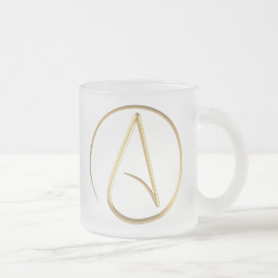 Caneca De Café Vidro Jateado Símbolo ateu