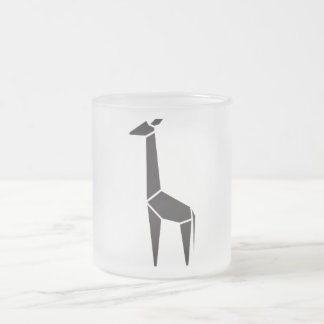 Caneca De Café Vidro Jateado Símbolo de girafa negra moderna