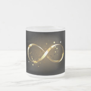 Caneca De Café Vidro Jateado Símbolo Infinity do ouro
