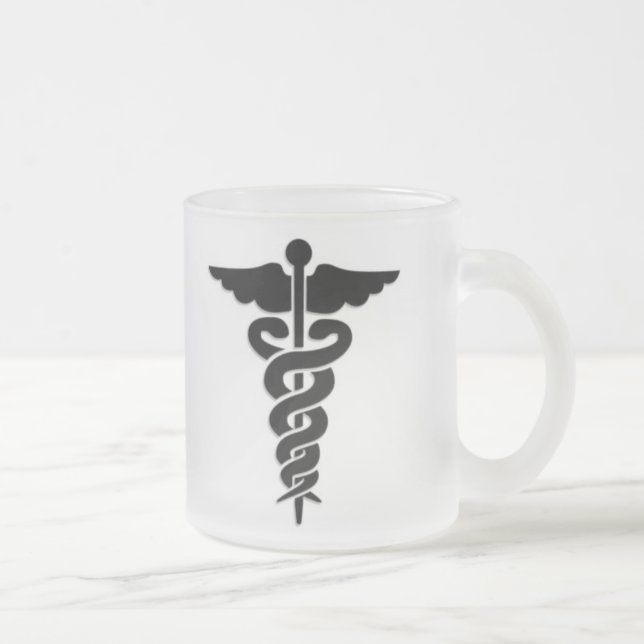Caneca De Café Vidro Jateado Símbolo médico (Direita)