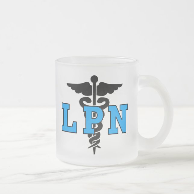 Caneca De Café Vidro Jateado Símbolo médico de LPN (Direita)