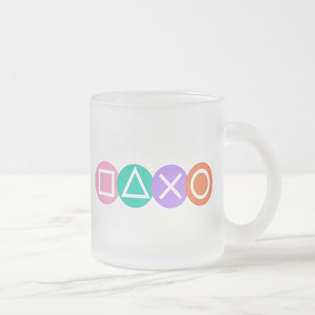 Caneca De Café Vidro Jateado Símbolos de Jogos Fundamentais (Direita)