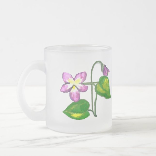 Caneca De Café Vidro Jateado Simples Elegância Humble Violet (Esquerda)