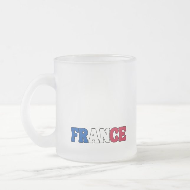 Caneca De Café Vidro Jateado Simples Moderno Roupa de Bandeira Nacional da Fran (Esquerda)