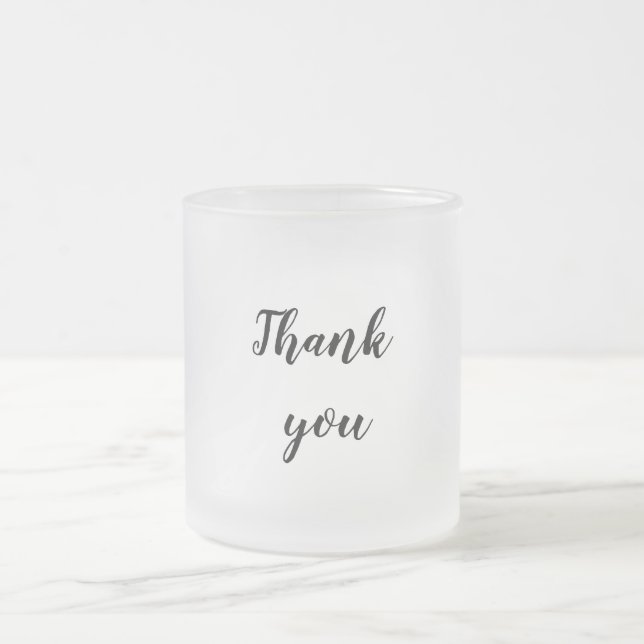 Caneca De Café Vidro Jateado Simples obrigado elegante seu elegante personaliza (Centro)