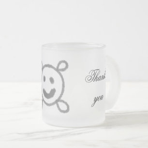 Caneca De Café Vidro Jateado Simples obrigado elegante seu elegante personaliza
