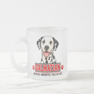 Caneca De Café Vidro Jateado 🐾 Sinal de Amante de Dálmata 🐾