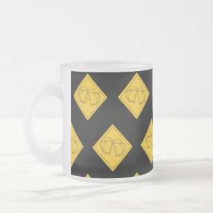 Caneca De Café Vidro Jateado Sinal de Amantes de Cerveja