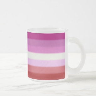 Caneca De Café Vidro Jateado Sinalizador do Orgulho Lésbico de Queda