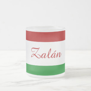 Caneca De Café Vidro Jateado Sinalizador Húngaro Personalizado