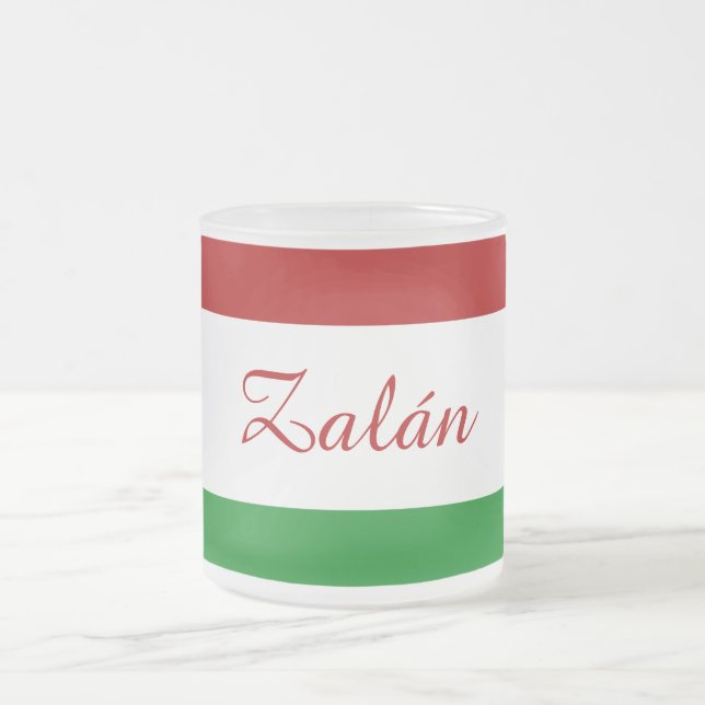 Caneca De Café Vidro Jateado Sinalizador Húngaro Personalizado (Centro)