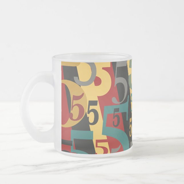 Caneca De Café Vidro Jateado Sinfonia # 5 quintos ou Fiftieth aniversários (Esquerda)