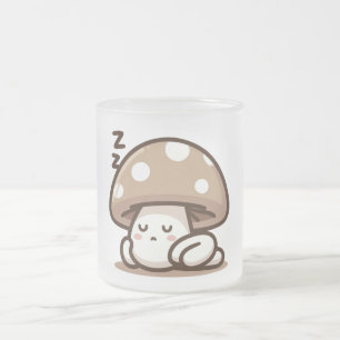 Caneca De Café Vidro Jateado Sleepy Mushroom