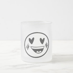 CANECA DE CAFÉ VIDRO JATEADO SMILY EMOJI