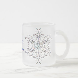 Caneca De Café Vidro Jateado Snowflake Mug Iridescente