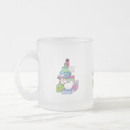 Caneca De Café Vidro Jateado Snowman a arrefecer em presentes