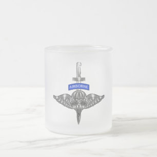 Caneca De Café Vidro Jateado Soldados Aéreos Incríveis De Paraquedas