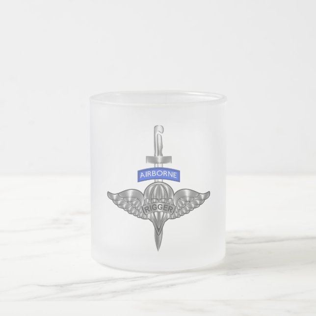 Caneca De Café Vidro Jateado Soldados Aéreos Incríveis De Paraquedas (Centro)