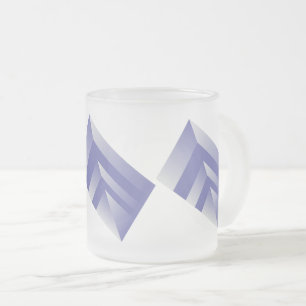 Caneca De Café Vidro Jateado Sombras violetas azuis