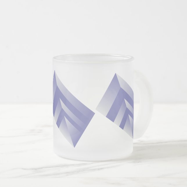 Caneca De Café Vidro Jateado Sombras violetas azuis (Frente Esquerda)