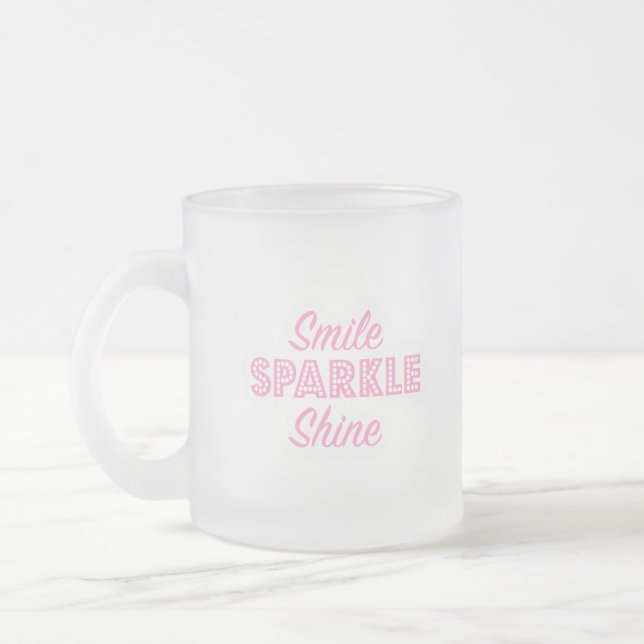 Caneca De Café Vidro Jateado Sorria Brilhante (Esquerda)